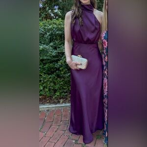 Plum Satin Formal Gown